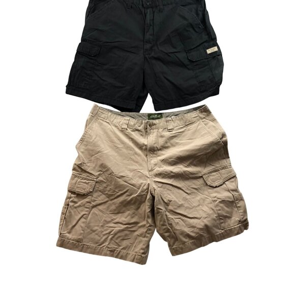 Wrangler and Eddie Bauer Men's Cargo Shorts Size 38 Lot of Two Casual - Picture 1 of 15